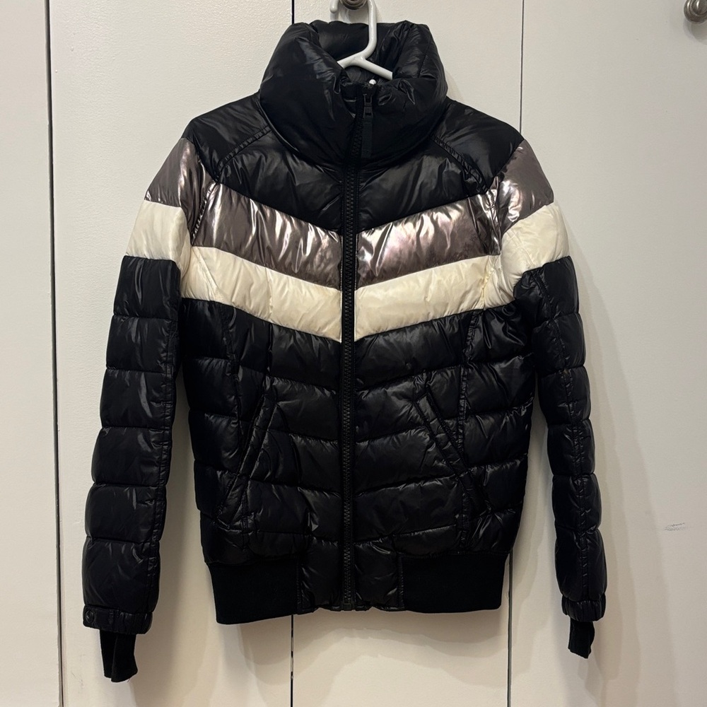 SAM Black Silver & White Puffer Jacket
